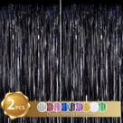 Cortina de franja BEISHIDA Black Tinsel Metallic 1,0 m x 2,0 m 2 unidades