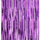 Cortina de franja de alumínio roxa Backdrop Crosize, pacote com 7, 100x302 cm