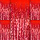Cortina de fundo AMONE Red Wave Foil Fringe 98x198 cm