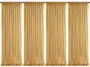 Cortina de fundo de lantejoulas SoarDream, 4 peças de tecido dourado de 60 x 240 cm