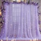 Cortina de fundo PARTISKY Purple Tule 3x2,4m com cordão de luzes