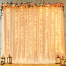 Cortina de fundo Shillance Dark Champagne 3x3m com luzes