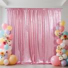 Cortina de fundo SquarePie Sequin 1,8 m x 1,8 m rosa fúcsia
