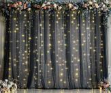 Cortina de Fundo Suppromo Black Tule com Luzes - 6x2,4m (4 Painéis)