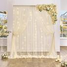 Cortina de Fundo Suppromo Champagne 6x2,4m com Cordão de Luzes