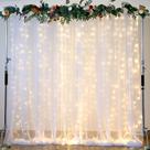 Cortina de Fundo Suppromo de Tule Branco com Luzes - 6x2,4m (4 Painéis)