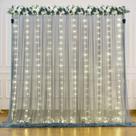 Cortina de Fundo Suppromo em Tule Cinza Prateado com Luzes - 3x2,4m