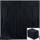 Cortina de fundo Suppromo preta de poliéster 6m x 3m 4 painéis