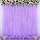 Cortina de Fundo Suppromo Roxa de Tule com Luzes - 6x2,4m