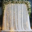 Cortina de fundo transparente PARTISKY 3x3m com luzes para festas
