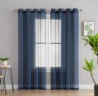 Cortina de janela HLC.ME Semi Sheer Voile 2 painéis 54x183cm Navy