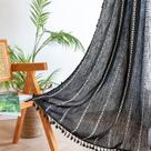 Cortina de janela RoomTalks Black Boho Farmhouse 160x160cm