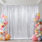Cortina de Lentejuelas SquarePie Plata 122x244 cm Gruesa