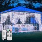 Cortina de Luces LED QLIRJAD 3x3m 300 LEDs a Batería Impermeable