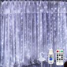 Cortina de luz de corda SINAMER 600 LED 6x3 m branca