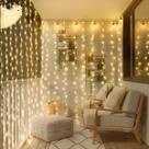 Cortina de Luzes LED Decoração Casamento e Natal Quarto Quente Cascata de Luz c/ Controle Remoto