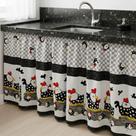 Cortina de Pia Cozinha Estampada Tecido Oxford -1,40x0,80 Decoração Cozinha