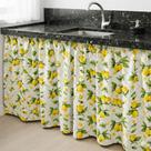 Cortina de Pia Cozinha Estampada Tecido Oxford -1,40x0,80 Decoração Cozinha