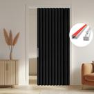 Cortina de porta Blackout Accordion AJAZZ 100% preta 135x200cm