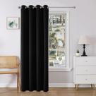 Cortina de porta Blackout Joydeco com 244 cm de comprimento e privacidade preta Cortina de porta Blackout Joydeco com 244 cm de comprimento e privacidade preta
