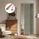 Cortina de porta de acordeão magnético Blackout AJAZZ 43x200cm cinza