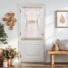 Cortina de porta de voile transparente francesa jinchan Belrose Beige 40cm