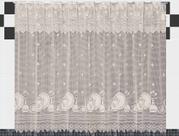 Cortina de Renda - Copa e Cozinha - Pratos - Bege - 2,20m x 1,20m - P/ Varão - Cortilester