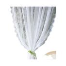 Cortina De Renda Floral Branca Transparente Com Bolso Para Varão, Filtragem De Luz Para Tratamento