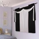 Cortina De Sala 2,00x1,80 Cairo preta e Branca Sultan