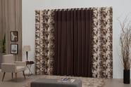 Cortina De Sala Quarto Estampada 3.00m Largura x 2.50m Altura Marrom