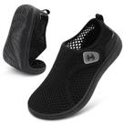 Cortina de sapatos aquáticos para mulheres de malha preta de grande largura