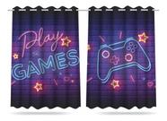 Cortina De Tecido Infantil 2,60x1,50 Gamer Jogos Mod 05