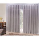 Cortina de Tecido para Varão Simples Linho 3,00x2,30m Poliéster para Janela Cinza Ludatex