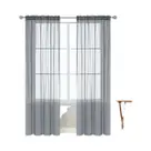 Cortina De Terylene Em Cor Sólida Com Tela Transparente Para Sala De Estar E Quarto Cortina De Terylene Em Cor Sólida Com Tela Transparente Para Sala De Estar E Quarto