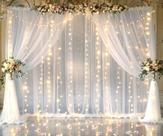 Cortina de Tule Branca com Luzes Suppromo - 12x2,4m