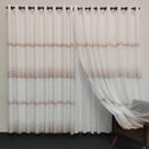 Cortina De Voil Para Suíte/Sala/Quarto Bordado Floral Forrada 7,00x2,50