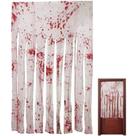 Cortina Decorativa Com Mancha De Sangue P/ Dia Das Bruxas Cortina Decorativa Com Mancha De Sangue P/ Dia Das Bruxas
