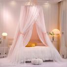 Cortina dosel para cama VETHIN, doble capa, princesa, domo rosa Cortina dosel para cama VETHIN, doble capa, princesa, domo rosa