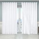 Cortina Dual Forro Microfibra c/ Voil Xadrez 5,60m x 2,70m 100% Poliéster - Branco Cortina Dual Forro Microfibra c/ Voil Xadrez 5,60m x 2,70m 100% Poliéster - Branco