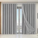 Cortina dual forro microfibra com voil gaze belga 2,70x2,30