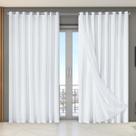 Cortina dual forro microfibra com voil gaze belga 4,00x2,70