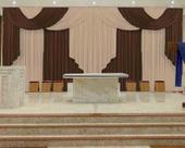 Cortina Elegance Para Igreja De 6,0m X 2,8m Tabaco com Avelã
