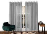 Cortina em Voil Liso Para Sala ou Quarto Para Varão Simples Cinza 4,00m x 2,80m