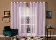 Cortina em Voil Liso Para Sala ou Quarto Para Varão Simples Rosa 6,00m x 2,50m