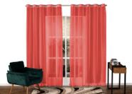 Cortina em Voil Liso Para Sala ou Quarto Para Varão Simples Vermelho 3,00m x 2,80m