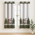 Cortina Estampada de Natal 2,00x1,50 Decoração de cozinha, enfeito de natal, Papai Noel