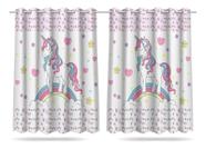 Cortina Estampada Infantil Unicornio 260x150 Quarto Menina