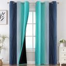 Cortina Estelar Textiler Azul Marinho Teal Ombre 107x213 cm