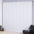 Cortina Estilo Em Microfibra Com Voil 3,00x2,60 P/ Varão - Branco