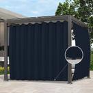 Cortina Exterior Fácil de Usar, Impermeable y a Prueba de Viento, Color Azul Marino, 137x274 cm